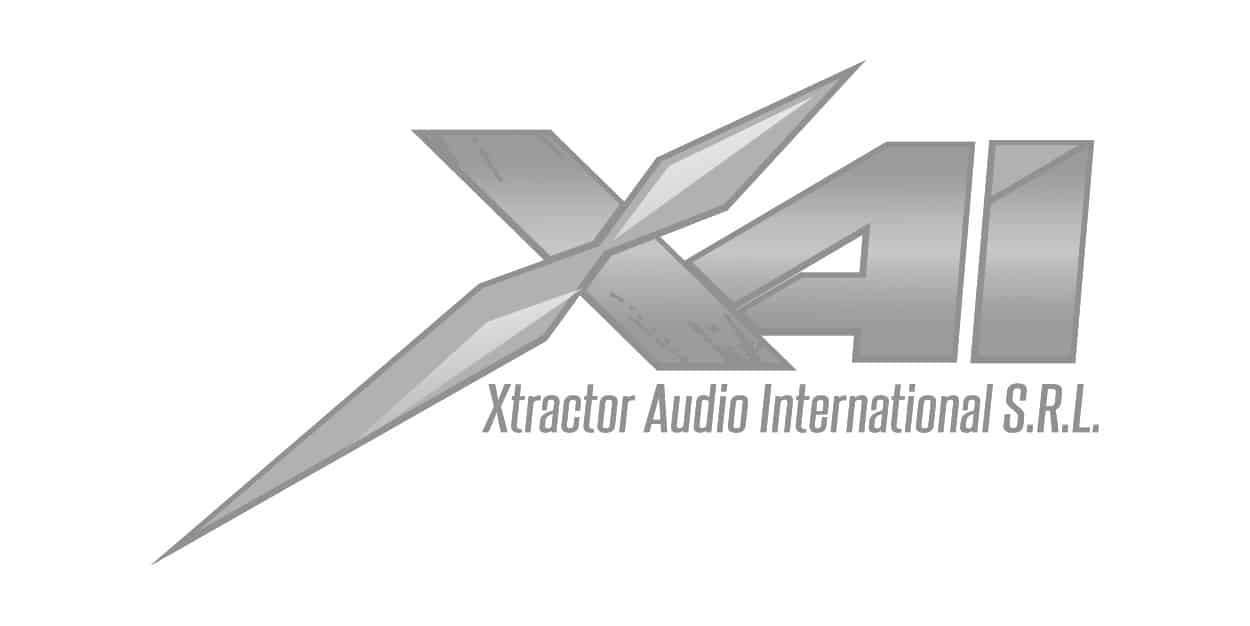 Xai, Xtractor, Audio, International, S R L, Logo, Blanco y Negro